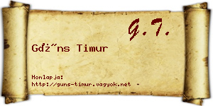 Güns Timur névjegykártya